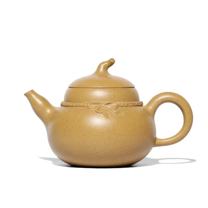 Zanghutianxia Yixing Zisha Teapot Handmade High-Grade Teapot Single Teapot Raw Ore Gold Segment Mud Handmade Zisha Tea Set Gourd