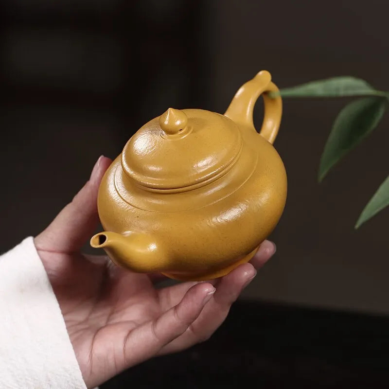 Zanghutianxia Yixing Zisha Teapot Handmade Household Teapot Raw Ore Golden Segment Mud Zisha Tea Set Xiao Ying Teapot Smile Cher