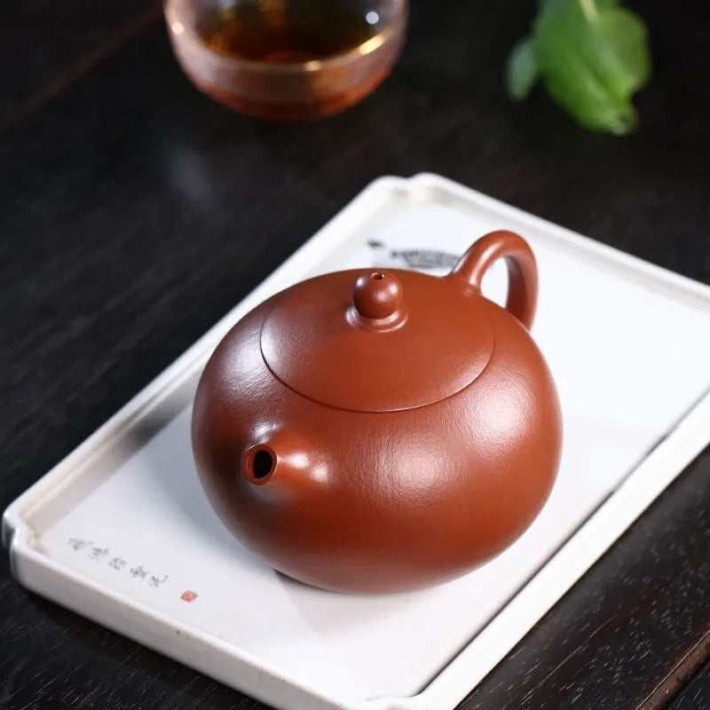 Zanghutianxia Yixing Zisha Teapot Handmade Household Teapot Raw Ore Pear Skin Dahongpao Tea Kung Fu Tea Set Xishi Guangsu Style