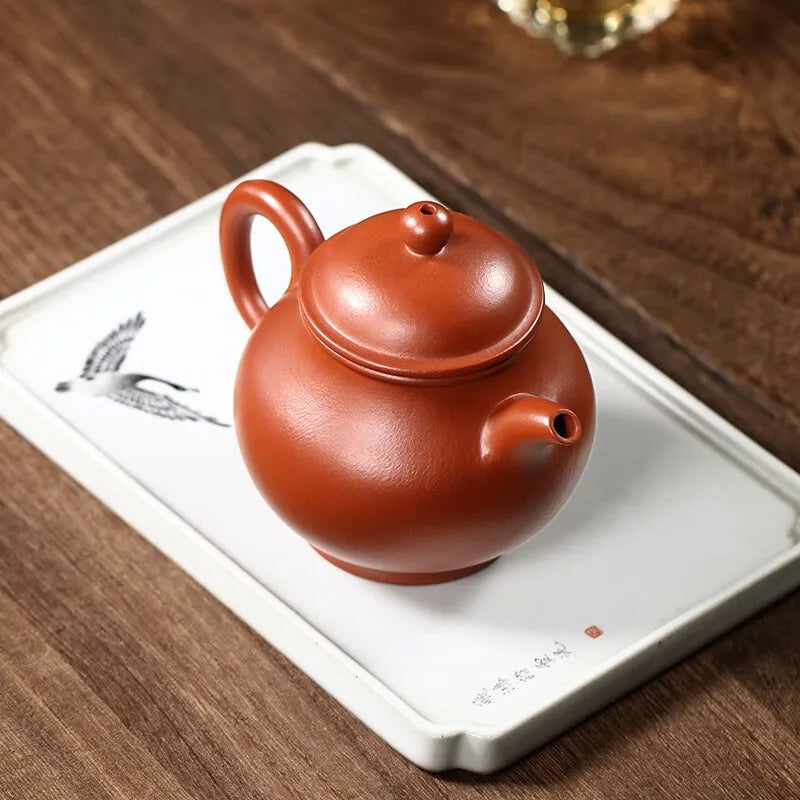 Zanghutianxia Yixing Zisha Teapot Handmade Household Teapot Raw Ore Pear Skin Dahongpao Tea Zisha Tea Set Handmade High Pan Teap