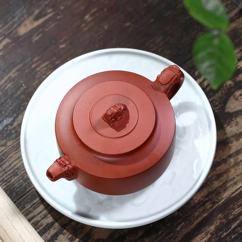 Zanghutianxia Yixing Zisha Teapot Handmade Household Teapot Raw Ore Red Plain Cement Zisha Tea Set Zhou Pan Tea Pot Week Plate