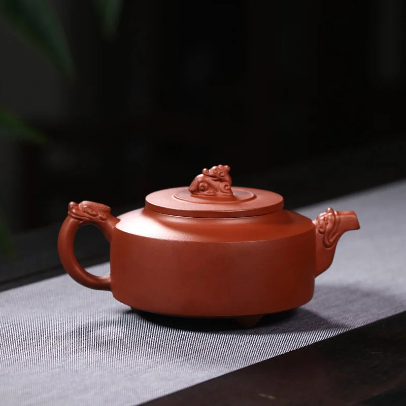 Zanghutianxia Yixing Zisha Teapot Handmade Household Teapot Raw Ore Red Plain Cement Zisha Tea Set Zhou Pan Tea Pot Week Plate