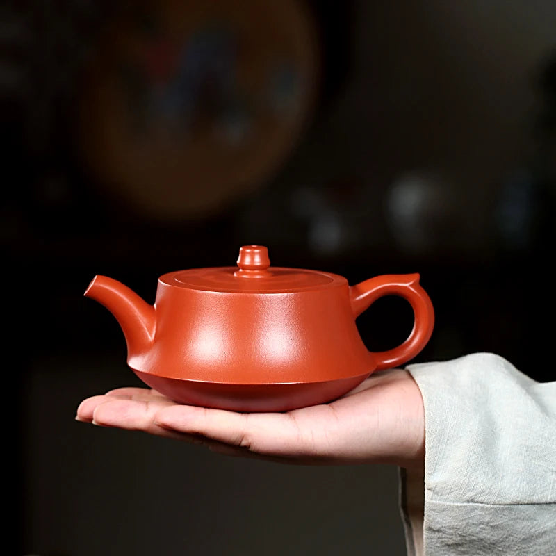 Zanghutianxia Yixing Zisha Teapot Handmade Kung Fu Tea Set Raw Ore Red Plain Cement Household Teapot Column Base Pot Column Base