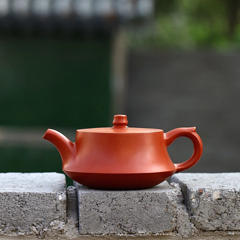 Zanghutianxia Yixing Zisha Teapot Handmade Kung Fu Tea Set Raw Ore Red Plain Cement Household Teapot Column Base Pot Column Base