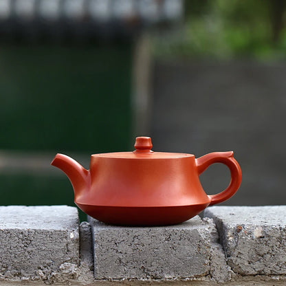 Zanghutianxia Yixing Zisha Teapot Handmade Kung Fu Tea Set Raw Ore Red Plain Cement Household Teapot Column Base Pot Column Base