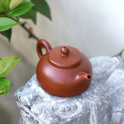 Zanghutianxia Yixing Zisha Teapot Handmade Sketch Teapot Raw Ore Pear Skin Dahongpao Tea Small Capacity Kung Fu Tea Set Crescent