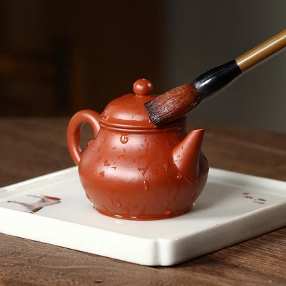 Zanghutianxia Yixing Zisha Teapot Handmade Teapot Raw Ore Pear Peel Dahongpao Tea Zisha Tea Set Handmade Guava Teapot Guava Leve