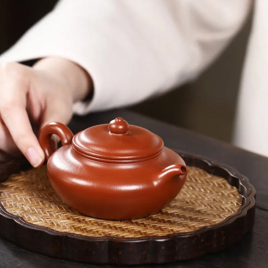 Zanghutianxia Yixing Zisha Teapot Handmade Zisha Tea Set Raw Ore Pear Skin Dahongpao Tea Household Teapot Handmade Archaized Pot