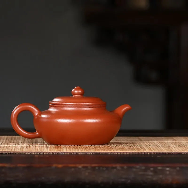 Zanghutianxia Yixing Zisha Teapot Handmade Zisha Tea Set Raw Ore Pear Skin Dahongpao Tea Household Teapot Handmade Archaized Pot