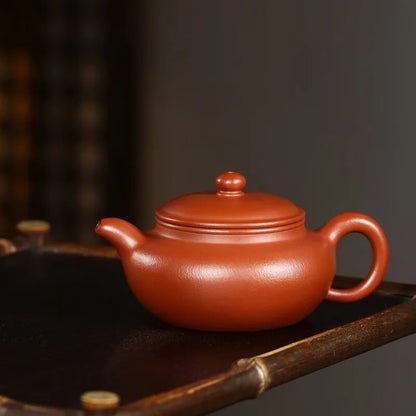 Zanghutianxia Yixing Zisha Teapot Handmade Zisha Tea Set Raw Ore Pear Skin Dahongpao Tea Household Teapot Handmade Archaized Pot