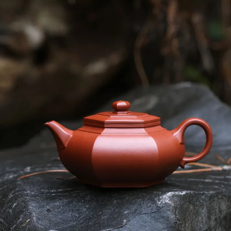 Zanghutianxia Yixing Zisha Teapot Pure Handmade Teapot Raw Ore Dahongpao Tea Kung Fu Tea Set Square Pot Dabin Six-Party Dabin Si