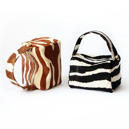 Zebra Tiger Fur Bag 2024 Autumn Winter Fashion All-match Handbags Female Large Capacity Zipper Purses Clutch Chic Bolsos Mujer