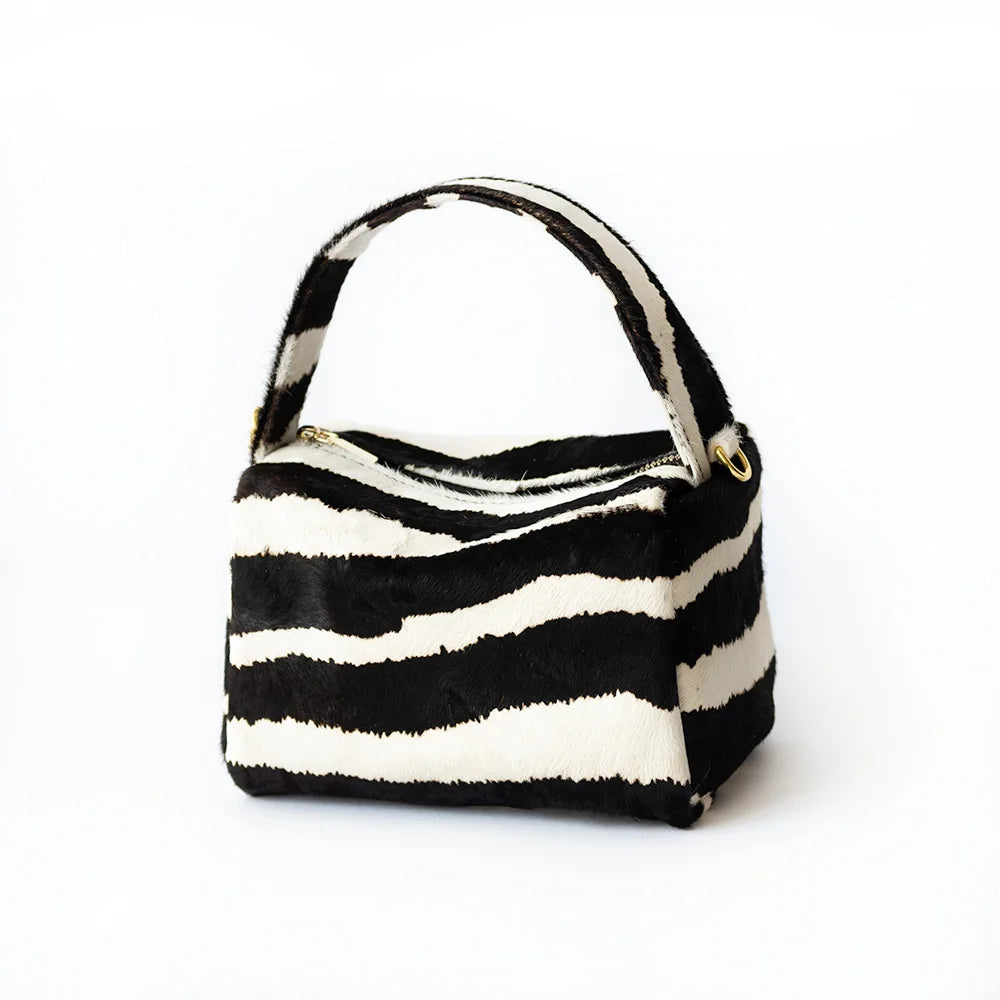 Zebra Tiger Fur Bag 2024 Autumn Winter Fashion All-match Handbags Female Large Capacity Zipper Purses Clutch Chic Bolsos Mujer