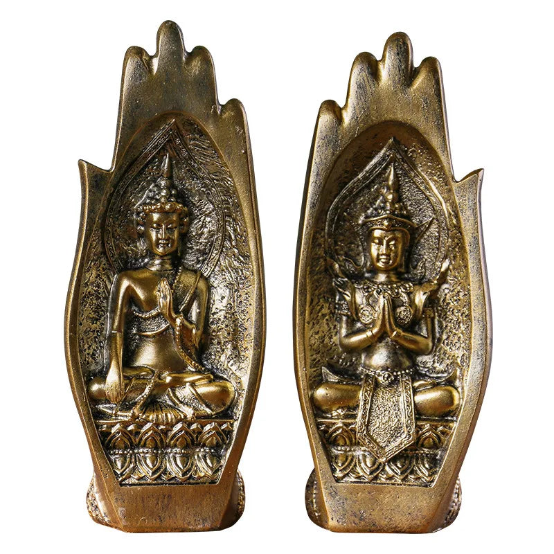 Zen Bergamot Ornaments Teahouse Restaurant Decorations Creative Silver Gold Sandstone Resin New Chinese Buddha Ornaments