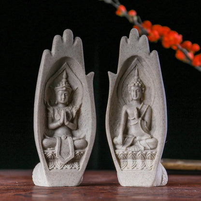 Zen Bergamot Ornaments Teahouse Restaurant Decorations Creative Silver Gold Sandstone Resin New Chinese Buddha Ornaments