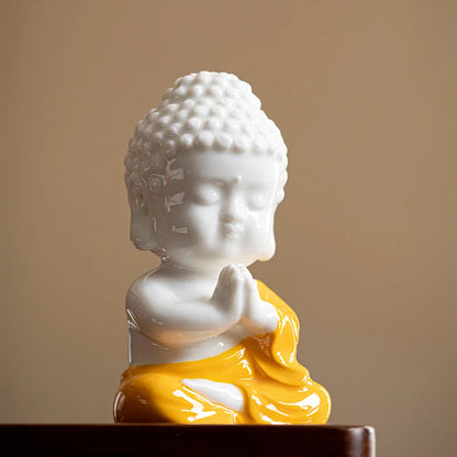 Zen Ceramics Small Buddha Statue Decorations Chinese Handicrafts Creative Home Living Room Office Decorations