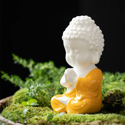 Zen Ceramics Small Buddha Statue Decorations Chinese Handicrafts Creative Home Living Room Office Decorations