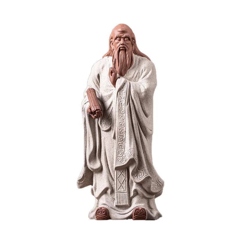 Zen Chinese ceramic historical figure Confucius and Laozi home decoration creative interior study tea room tabletop decoration