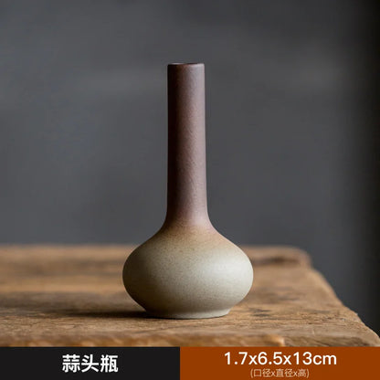 Zen Rough Pottery Tea Pet Ornaments Ceramic Vase Tea Table Decor Living Room Desktop Decoration Retro Tea Ceremony Accessories