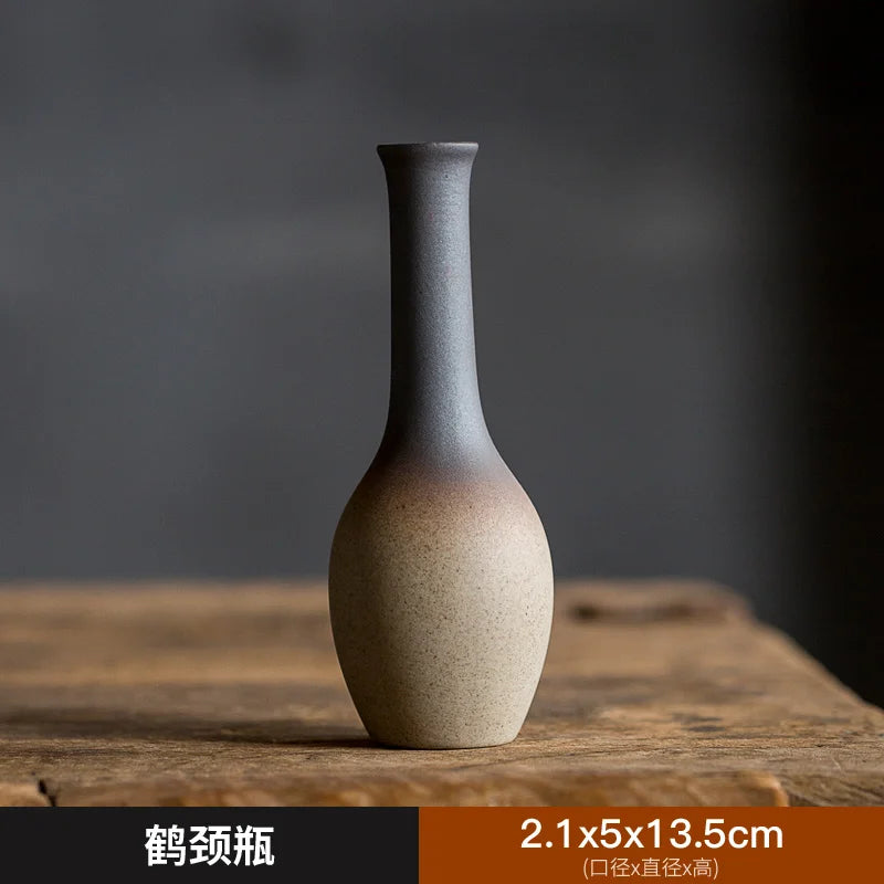 Zen Rough Pottery Tea Pet Ornaments Ceramic Vase Tea Table Decor Living Room Desktop Decoration Retro Tea Ceremony Accessories