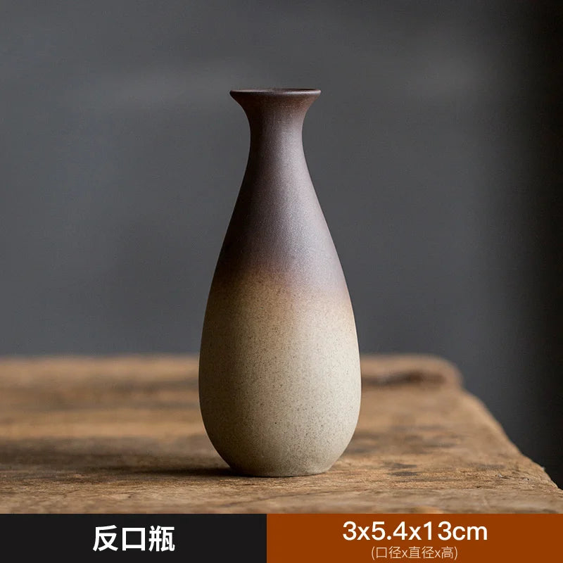 Zen Rough Pottery Tea Pet Ornaments Ceramic Vase Tea Table Decor Living Room Desktop Decoration Retro Tea Ceremony Accessories