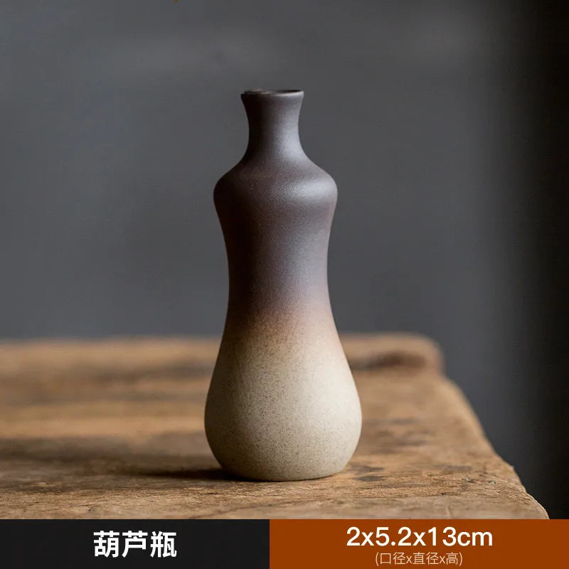 Zen Rough Pottery Tea Pet Ornaments Ceramic Vase Tea Table Decor Living Room Desktop Decoration Retro Tea Ceremony Accessories