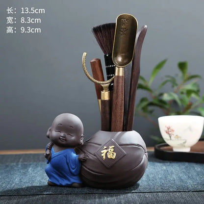 Zen Tea Ceremony Accessories Six Gentlemen Set Kung Fu Tea Set Purple Sand Ebony Wood Accessories Factory Direct Supply