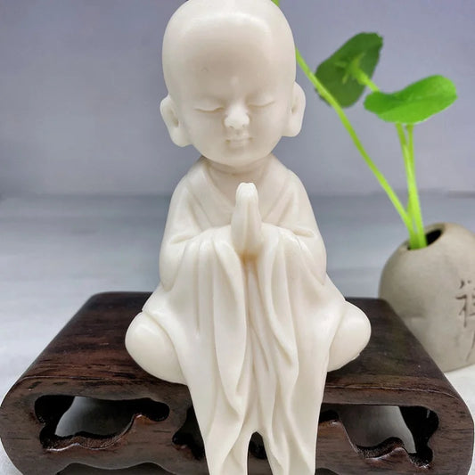 Zen Young Monk Decorative Figurines Buddhist Figure Sculpture Cute Home Room Office Garden Decoration Ornaments