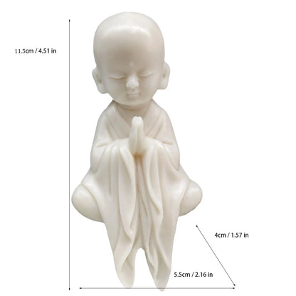 Zen Young Monk Decorative Figurines Buddhist Figure Sculpture Cute Home Room Office Garden Decoration Ornaments