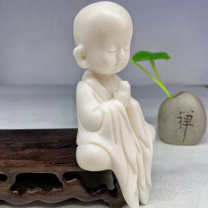 Zen Young Monk Decorative Figurines Buddhist Figure Sculpture Cute Home Room Office Garden Decoration Ornaments