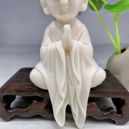 Zen Young Monk Decorative Figurines Buddhist Figure Sculpture Cute Home Room Office Garden Decoration Ornaments