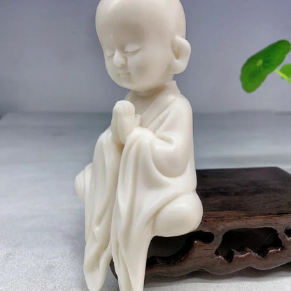 Zen Young Monk Decorative Figurines Buddhist Figure Sculpture Cute Home Room Office Garden Decoration Ornaments