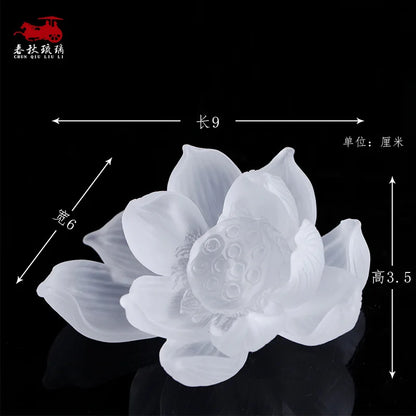 Zen incense burner Glass lotus incense stick lotus incense stick Incense holder household buddha supplies ornament household Bud