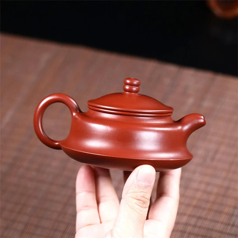 Zen style authentic yixing zisha dahongpao clay marked hand carved Chinese character original ore tea pot with 9 infuser holes