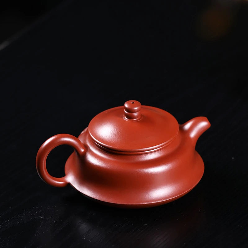 Zen style authentic yixing zisha dahongpao clay marked hand carved Chinese character original ore tea pot with 9 infuser holes