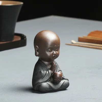 Zen style monk home decoration house warming gift holiday ornament from China yixing zisha porcelain tea pet small size tea play