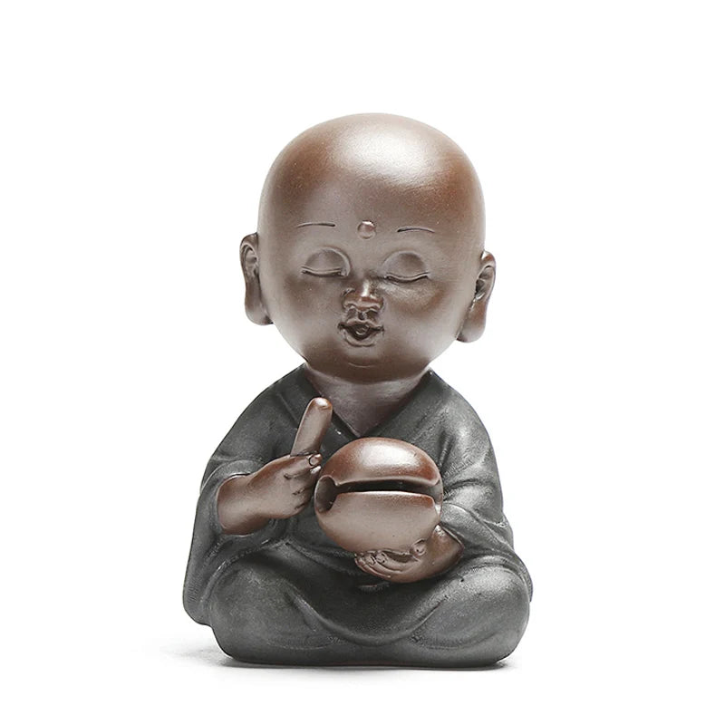 Zen style monk home decoration house warming gift holiday ornament from China yixing zisha porcelain tea pet small size tea play