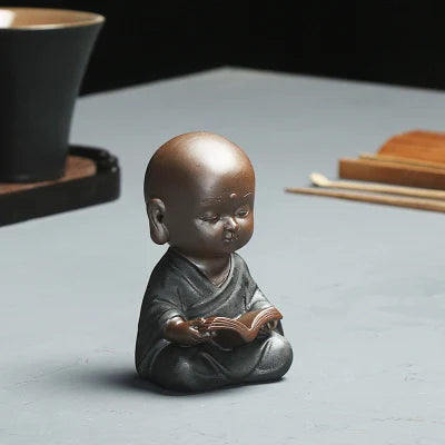 Zen style monk home decoration house warming gift holiday ornament from China yixing zisha porcelain tea pet small size tea play