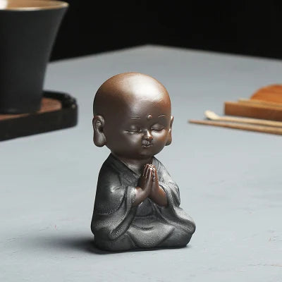 Zen style monk home decoration house warming gift holiday ornament from China yixing zisha porcelain tea pet small size tea play