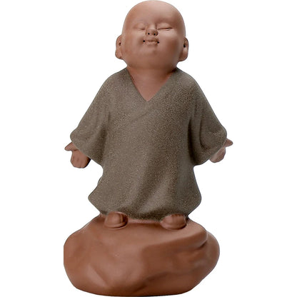 Zen style tea pet yixing zisha purple clay tea play table decoration handmade ornament monk meditation creative holiday gift new