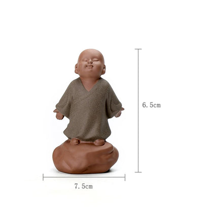 Zen style tea pet yixing zisha purple clay tea play table decoration handmade ornament monk meditation creative holiday gift new