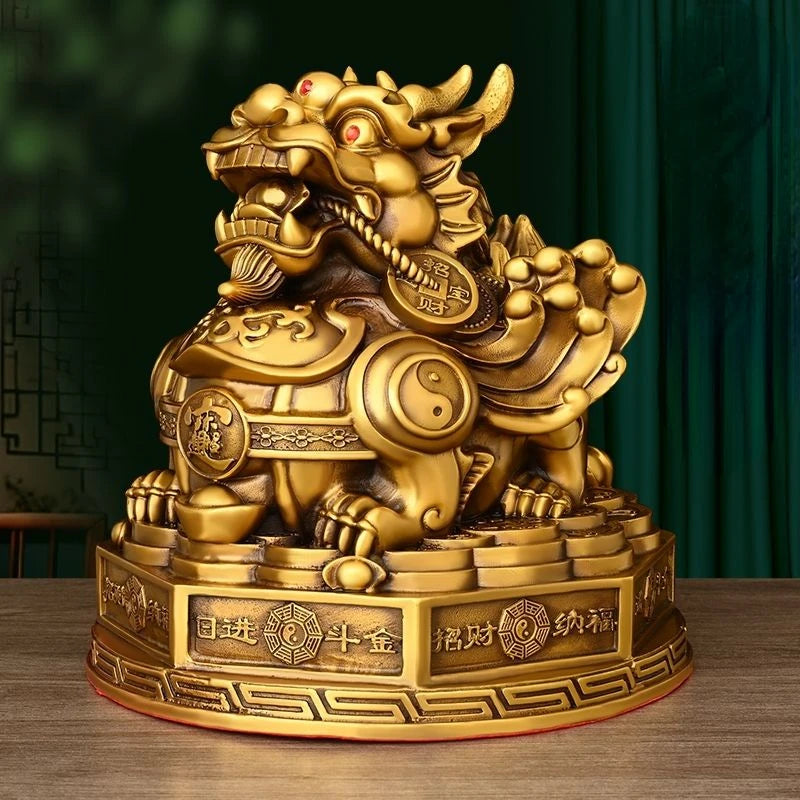 Zhaocai Chinese Fengshui Wealth Attract Pi Xiu Ornament Living Room Office Decoration Store Opening Gift