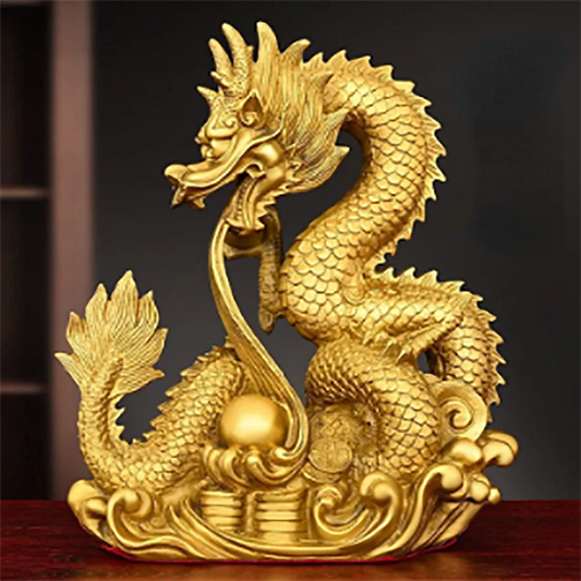 Zhaocai Copper Dragon Decoration Xianglong Xianrui Xizhu Dragon Five Claw Dragon Home Office Table Crafts