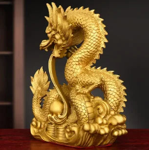 Zhaocai Copper Dragon Decoration Xianglong Xianrui Xizhu Dragon Five Claw Dragon Home Office Table Crafts