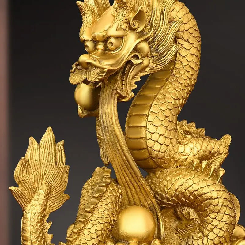 Zhaocai Copper Dragon Decoration Xianglong Xianrui Xizhu Dragon Five Claw Dragon Home Office Table Crafts