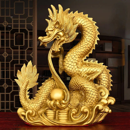 Zhaocai Copper Dragon Decoration Xianglong Xianrui Xizhu Dragon Five Claw Dragon Home Office Table Crafts