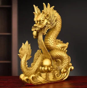 Zhaocai Copper Dragon Decoration Xianglong Xianrui Xizhu Dragon Five Claw Dragon Home Office Table Crafts