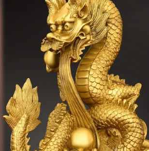 Zhaocai Copper Dragon Decoration Xianglong Xianrui Xizhu Dragon Five Claw Dragon Home Office Table Crafts