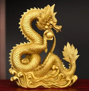 Zhaocai Copper Dragon Decoration Xianglong Xianrui Xizhu Dragon Five Claw Dragon Home Office Table Crafts