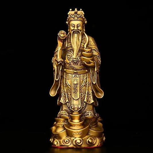 Zhaocai God of Wealth Ornament Pure Copper Wen Cai Shen Household Offering Ingot Ruyi Cai Shen Office Desktop Decoration